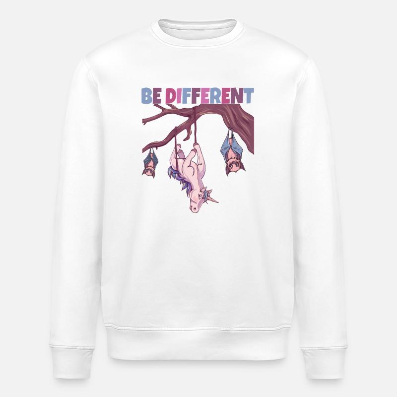 Be Different Einhorn - Stanley/Stella Unisex Bio-Sweatshirt ROLLER - Weiß