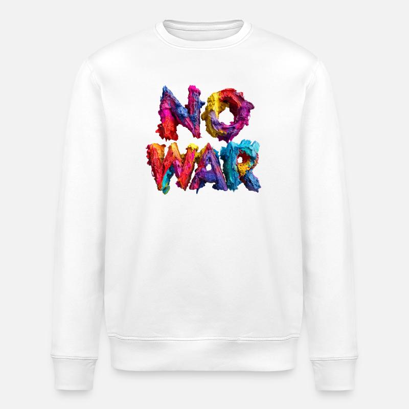 No War Farbexplosion - Stanley/Stella Unisex Bio-Sweatshirt ROLLER - Weiß
