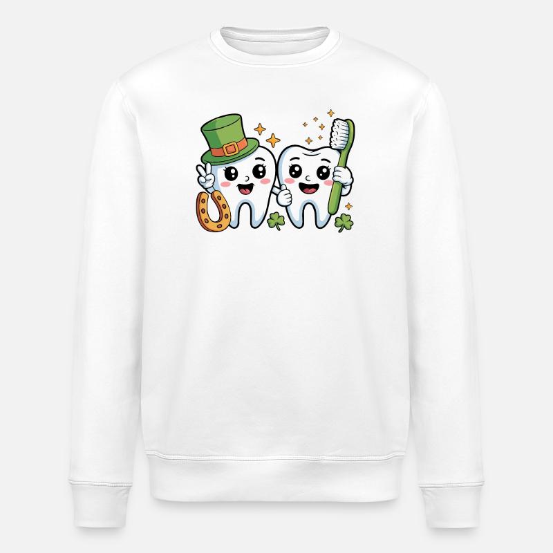 Drôle de dentiste St Patricks Day - Sweat bio ROLLER Stanley/Stella Unisexe - blanc