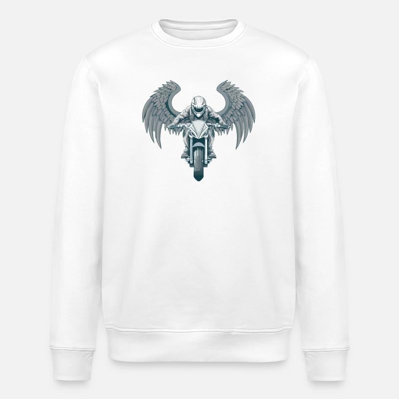 Engel Flügel Motorrad - Stanley/Stella Unisex Bio-Sweatshirt ROLLER - Weiß