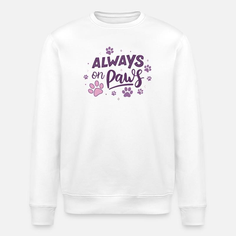 Always on Day Pawprints Violet - Sweat bio ROLLER Stanley/Stella Unisexe - blanc