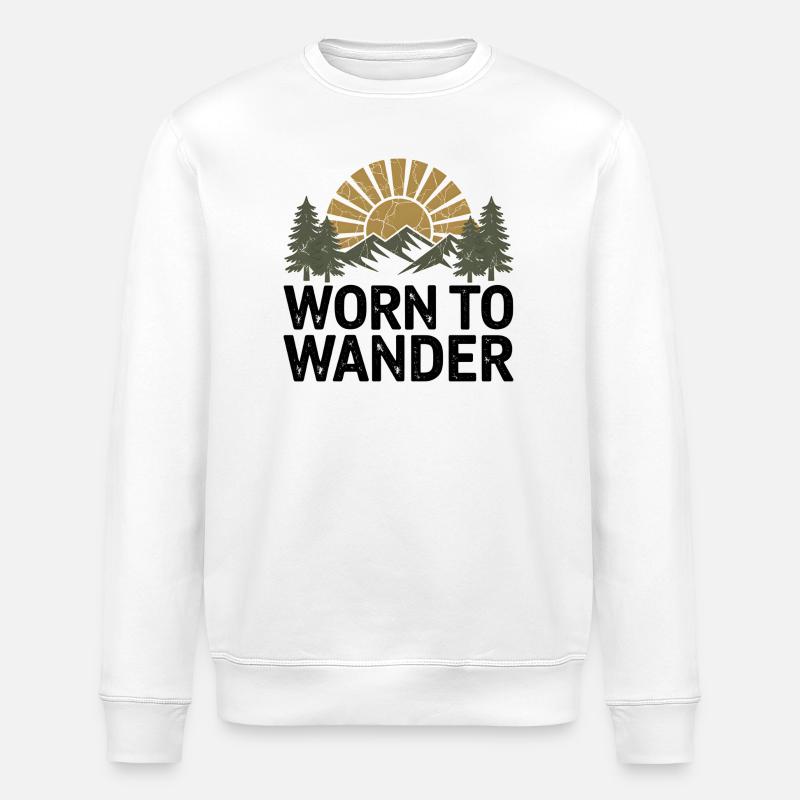 Retro Grunge – Worn to Wander - Stanley/Stella Unisex Bio-Sweatshirt ROLLER - Weiß