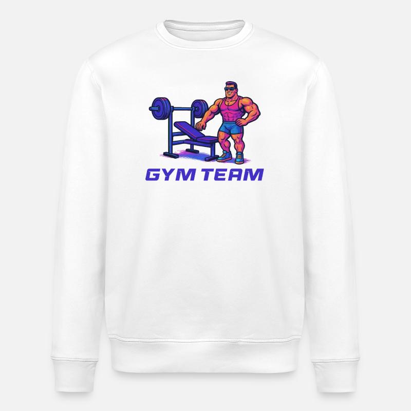 Bodybuilder Gym Comic - Stanley/Stella Unisex Bio-Sweatshirt ROLLER - Weiß