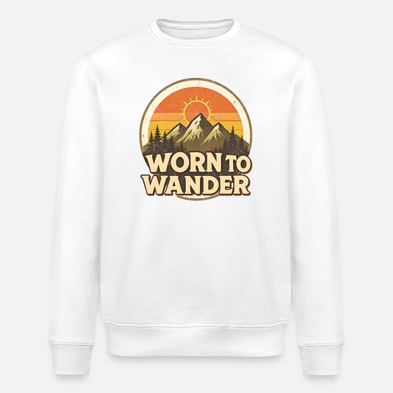 Retro Grunge – Worn to Wander - Stanley/Stella Unisex Bio-Sweatshirt ROLLER - Weiß