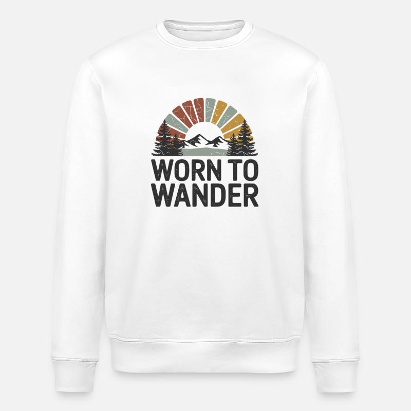 Retro Grunge – Worn to Wander - Stanley/Stella Unisex Bio-Sweatshirt ROLLER - Weiß