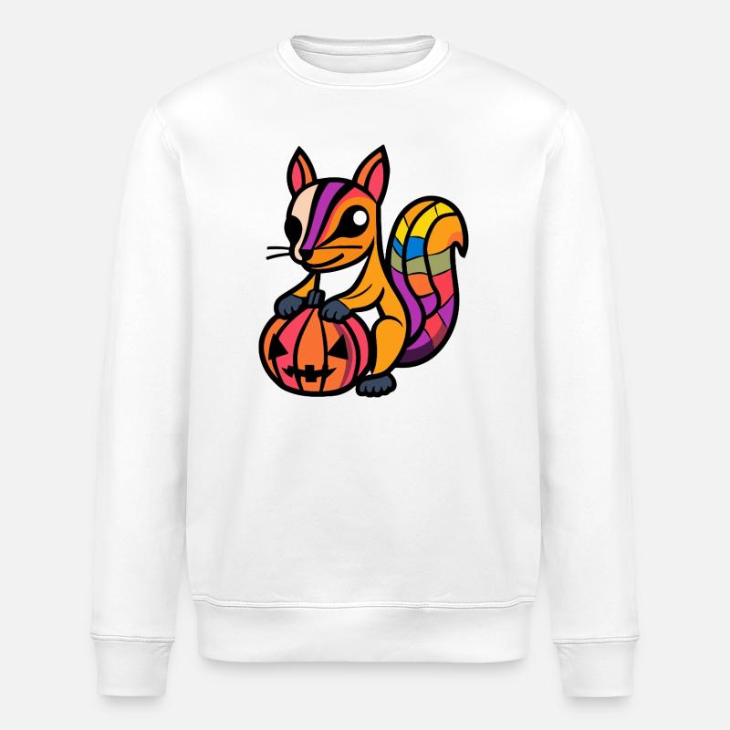 Eichhörnchen Halloween Zombie - Stanley/Stella Unisex Bio-Sweatshirt ROLLER - Weiß