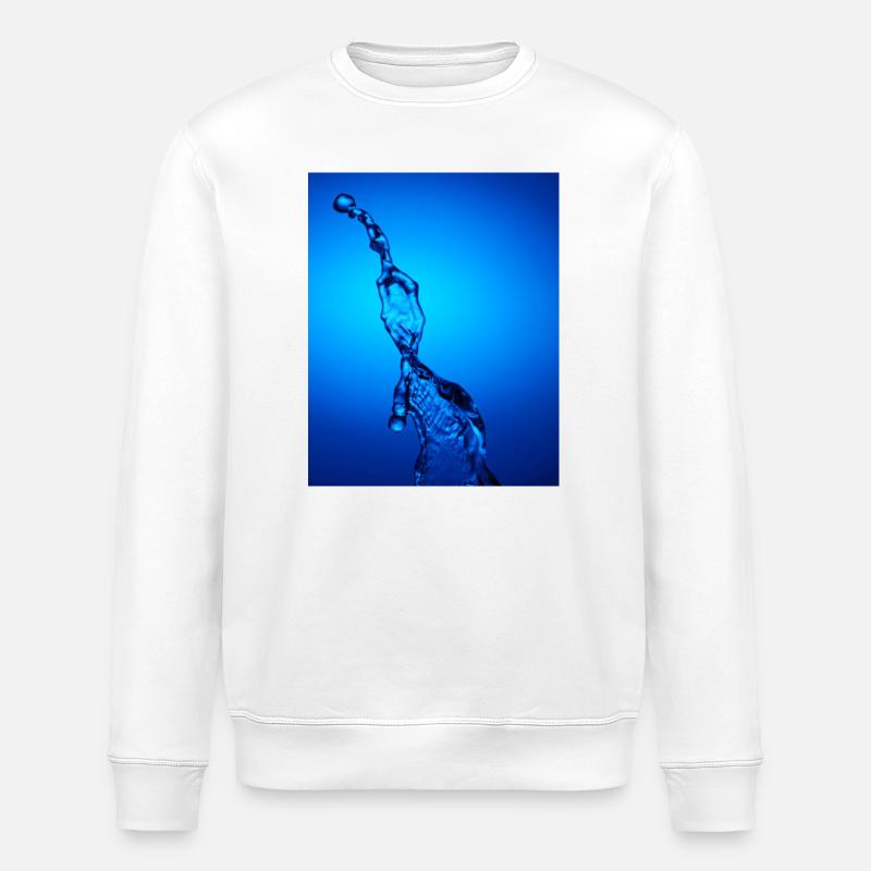 Blue Backlit Water Abstract - Stanley/Stella ROLLER Unisex Organic Sweatshirt - white