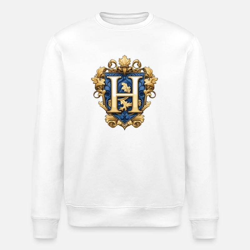 H Lettre Nom Couronne - Sweat bio ROLLER Stanley/Stella Unisexe - blanc