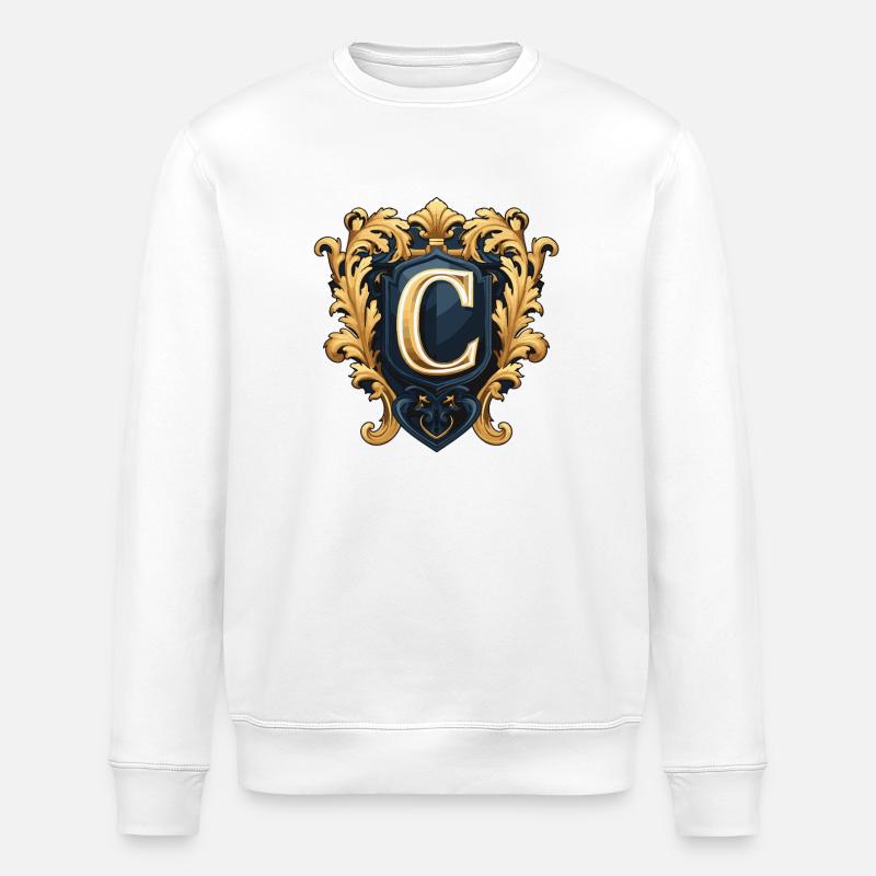 C Lettre Nom Couronne - Sweat bio ROLLER Stanley/Stella Unisexe - blanc