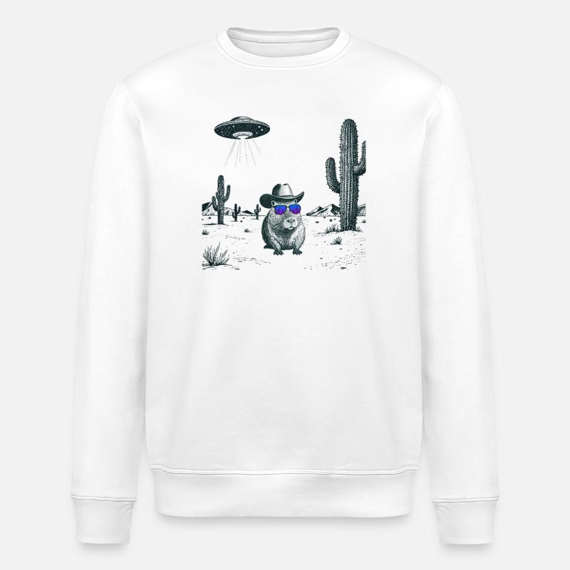 Wüsten Capybara  - Stanley/Stella Unisex Bio-Sweatshirt ROLLER - Weiß