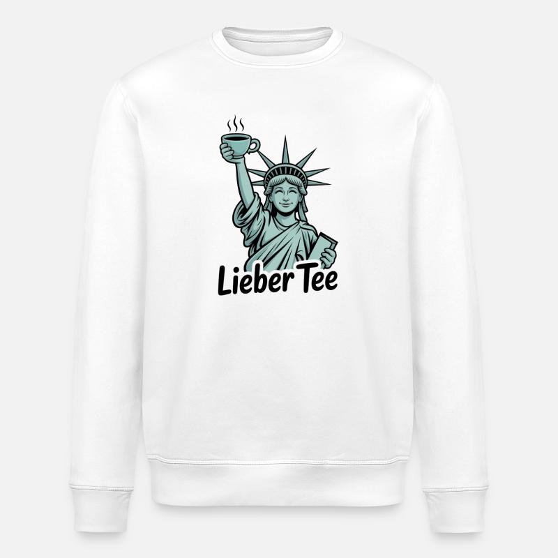 Lieber Tee Liberty Statue - Stanley/Stella Unisex Bio-Sweatshirt ROLLER - Weiß