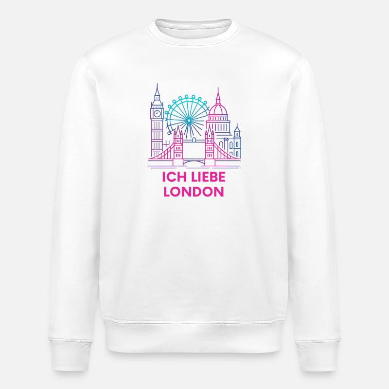 Déclaration d’amour de Londres néon - Sweat bio ROLLER Stanley/Stella Unisexe - blanc