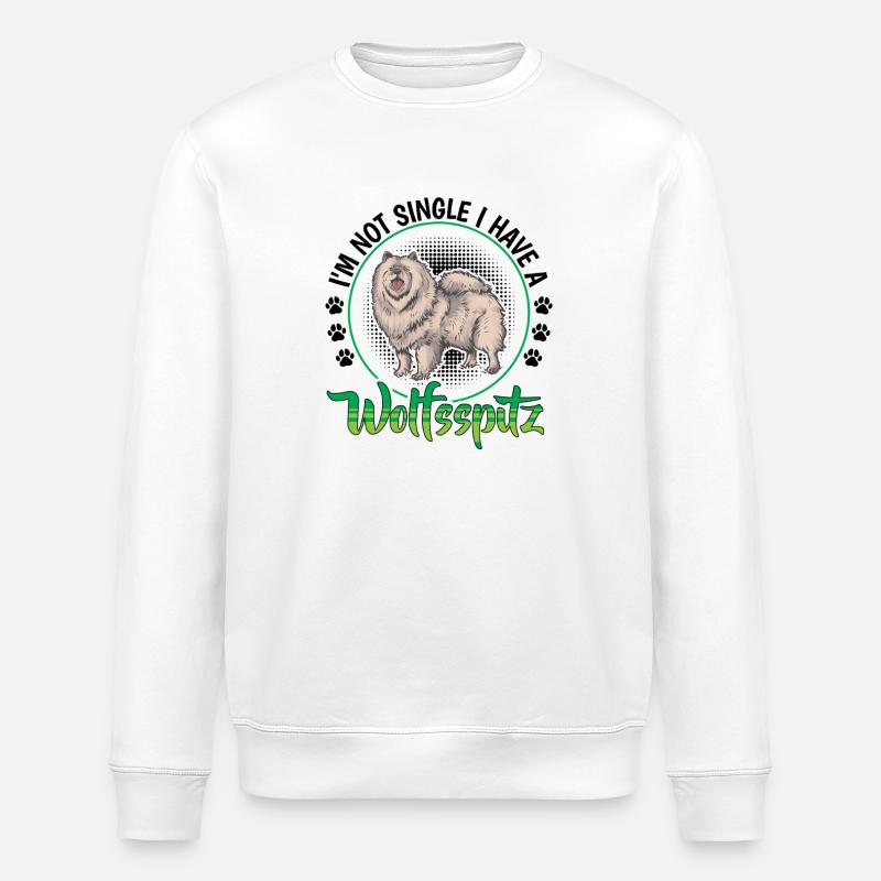 Wolfspitz not single German Wolfspitz - Stanley/Stella ROLLER Unisex Organic Sweatshirt - white