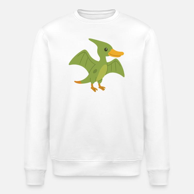 Süße Pterodactyl Ente - Stanley/Stella Unisex Bio-Sweatshirt ROLLER - Weiß