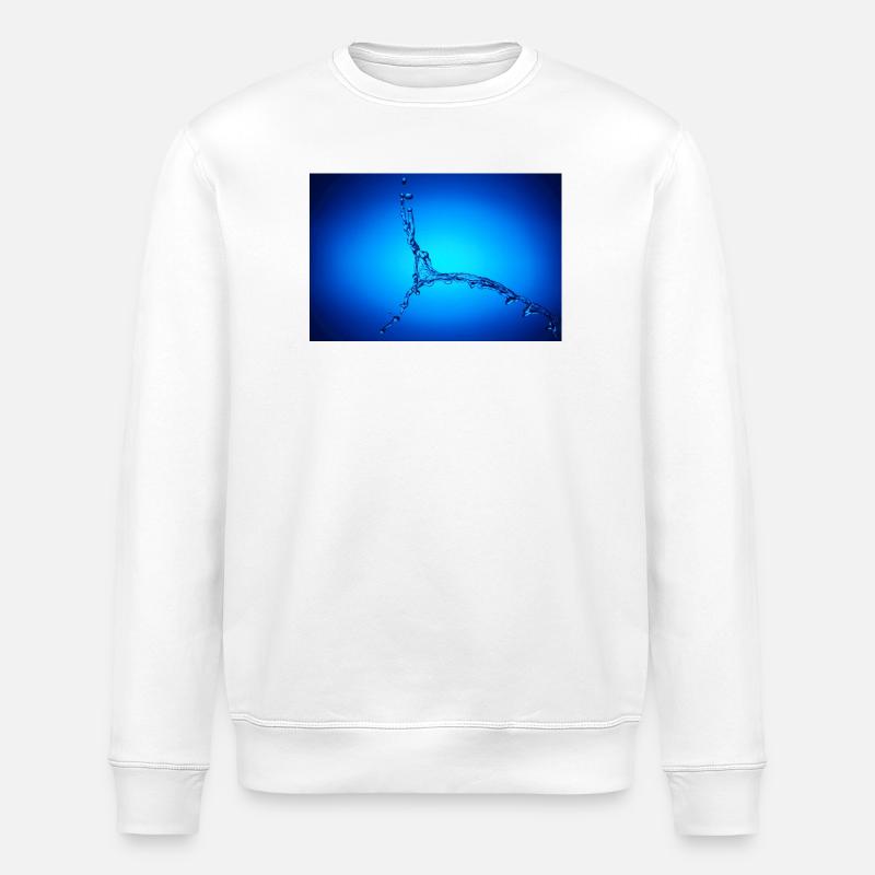 Blauer Wasserspritzer #2 - Stanley/Stella Unisex Bio-Sweatshirt ROLLER - Weiß