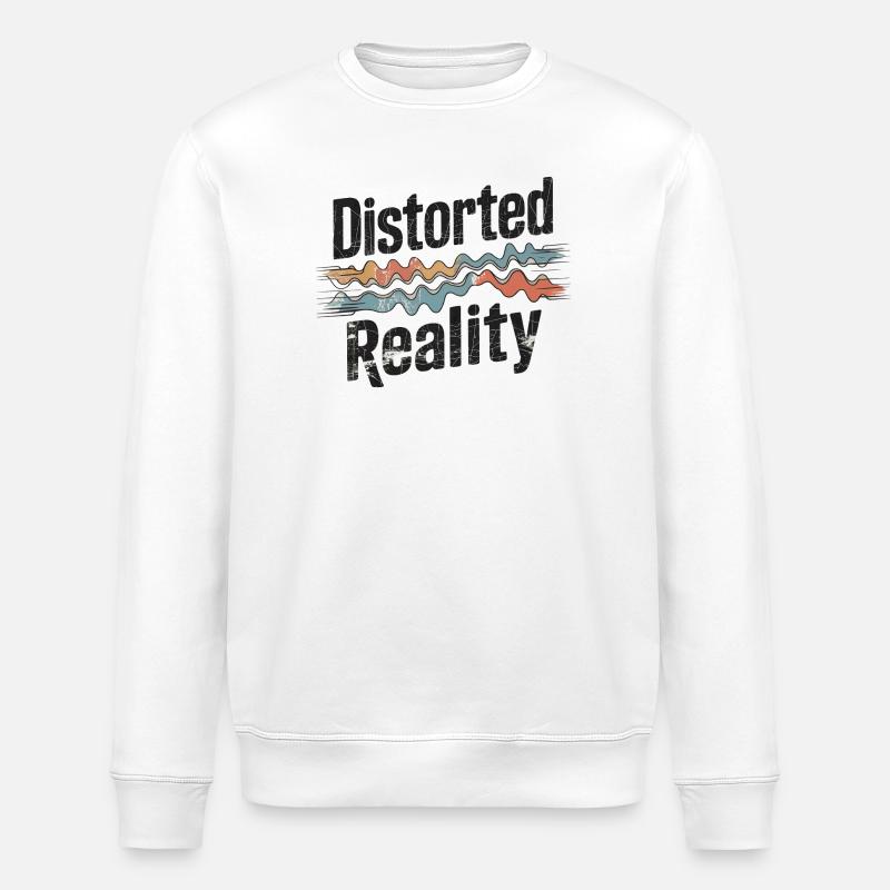 Retro Grunge – Distorted Reality - Stanley/Stella ROLLER Unisex Organic Sweatshirt - white