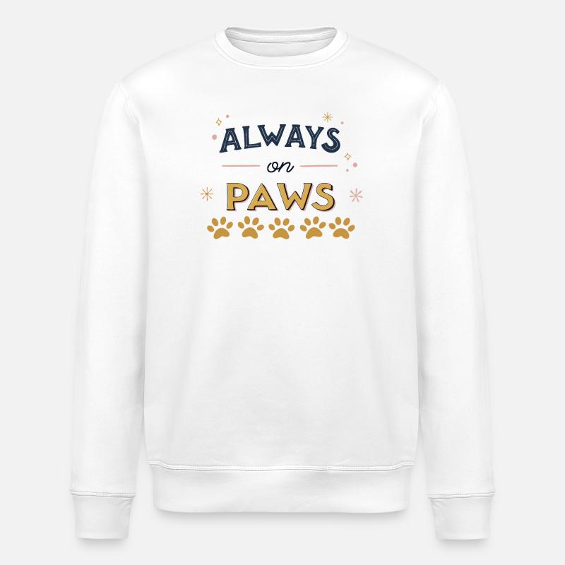 Immer auf den Pfoten - Stanley/Stella Unisex Bio-Sweatshirt ROLLER - Weiß
