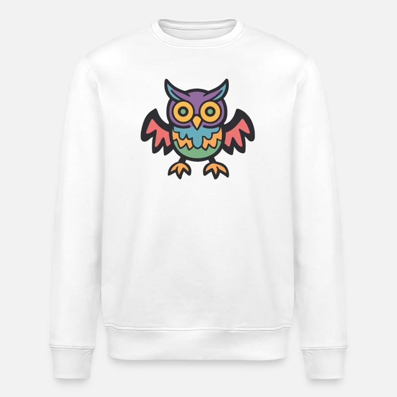 Eule Halloween Zombie - Stanley/Stella Unisex Bio-Sweatshirt ROLLER - Weiß