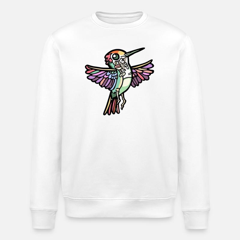 Kolibri Vogel Halloween Zombie - Stanley/Stella Unisex Bio-Sweatshirt ROLLER - Weiß