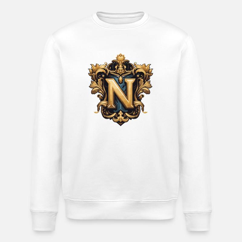 N Buchstabe Name Krone - Stanley/Stella Unisex Bio-Sweatshirt ROLLER - Weiß