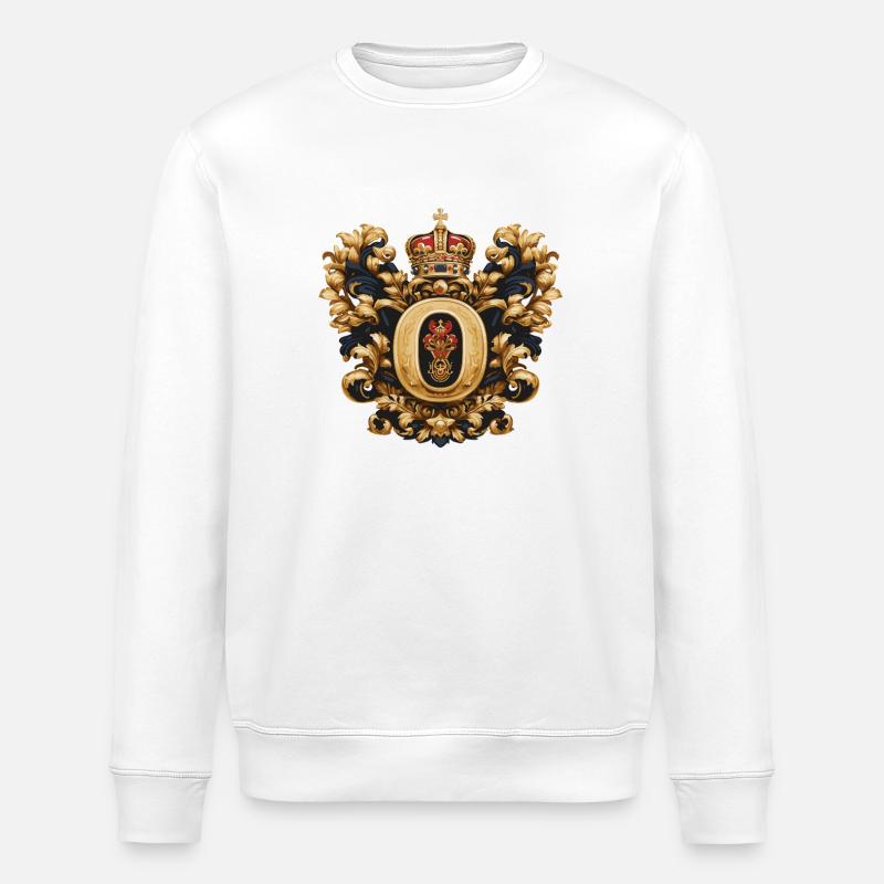 O Buchstabe Name Krone - Stanley/Stella Unisex Bio-Sweatshirt ROLLER - Weiß