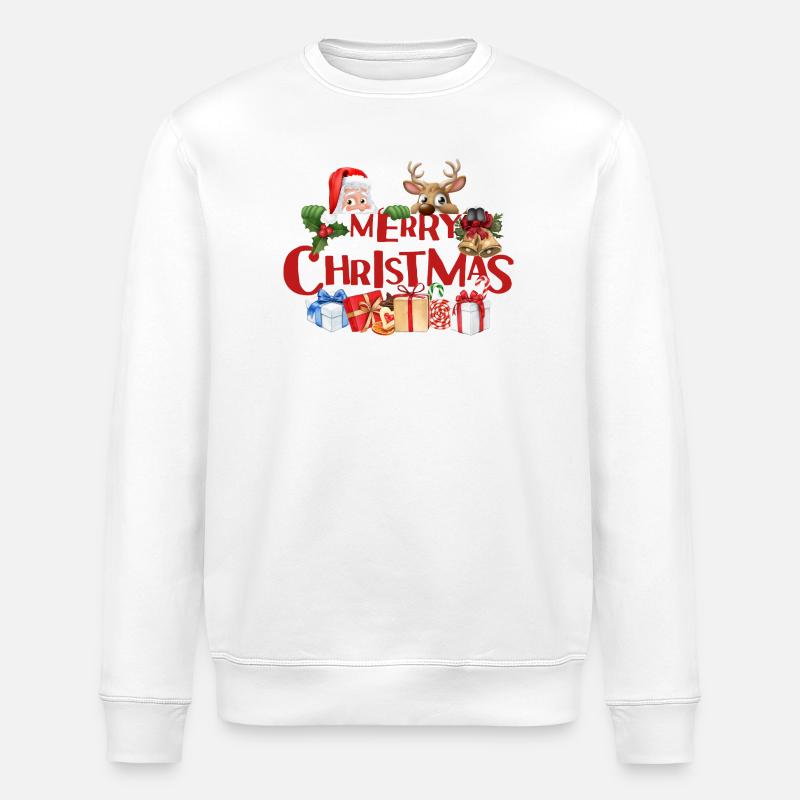 Frohe Weihnachten Festliche Kleidung - Stanley/Stella Unisex Bio-Sweatshirt ROLLER - Weiß