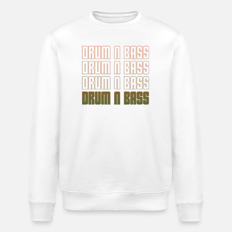 Drum N Bass Gradient Grid - Stanley/Stella ROLLER Unisex Organic Sweatshirt - white