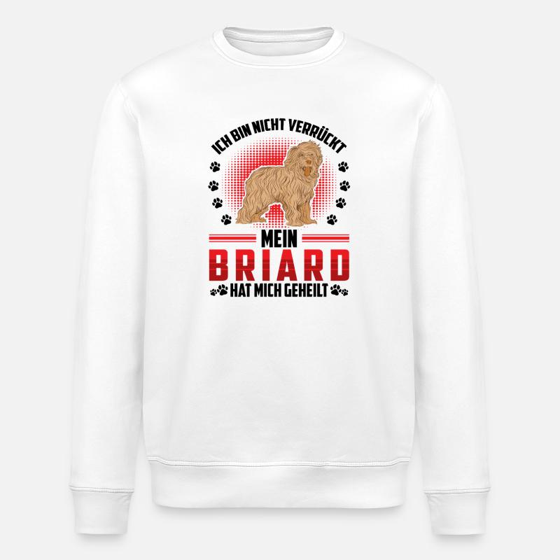 Briard heilt mich Berger de Brie - Stanley/Stella Unisex Bio-Sweatshirt ROLLER - Weiß