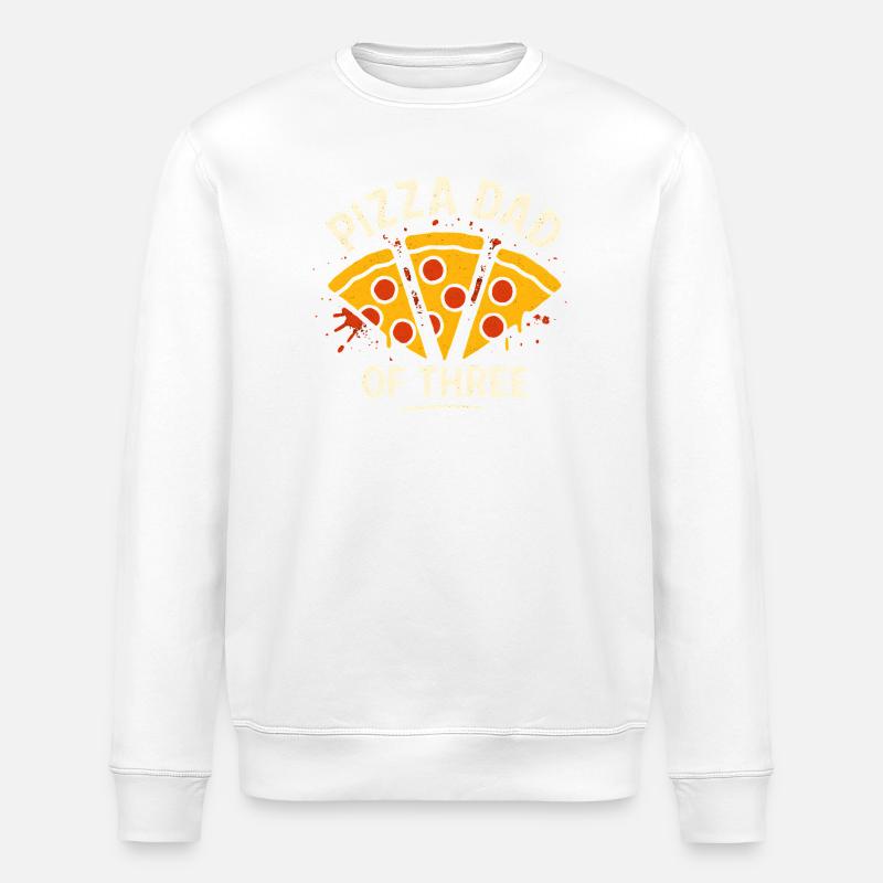 Papa Pizza des Trois - Sweat bio ROLLER Stanley/Stella Unisexe - blanc