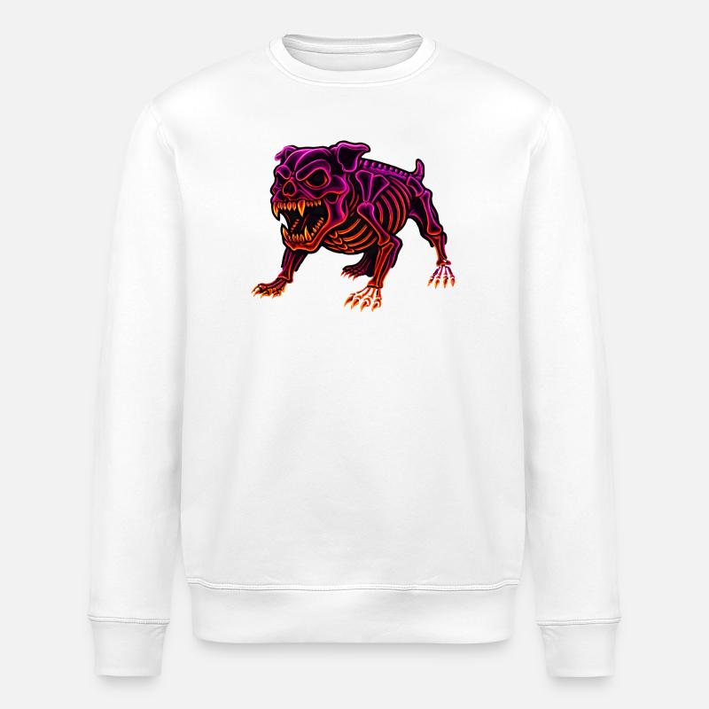 Neon Skelett Dinosaurier - Stanley/Stella Unisex Bio-Sweatshirt ROLLER - Weiß