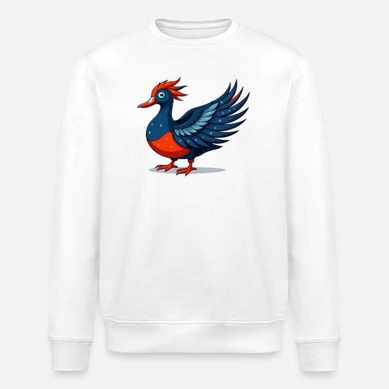 Winged blue star eagle - Stanley/Stella ROLLER Unisex Organic Sweatshirt - white