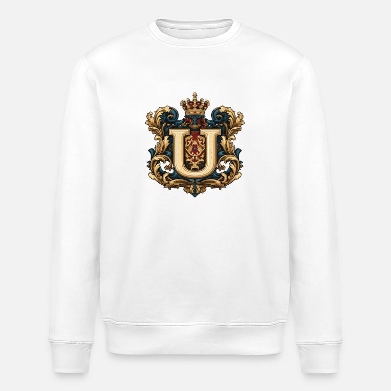 U Buchstabe Name Krone - Stanley/Stella Unisex Bio-Sweatshirt ROLLER - Weiß