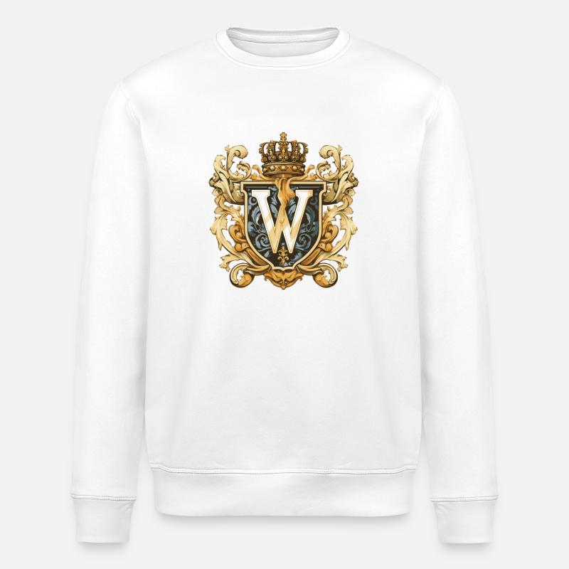 W Buchstabe Name Krone - Stanley/Stella Unisex Bio-Sweatshirt ROLLER - Weiß