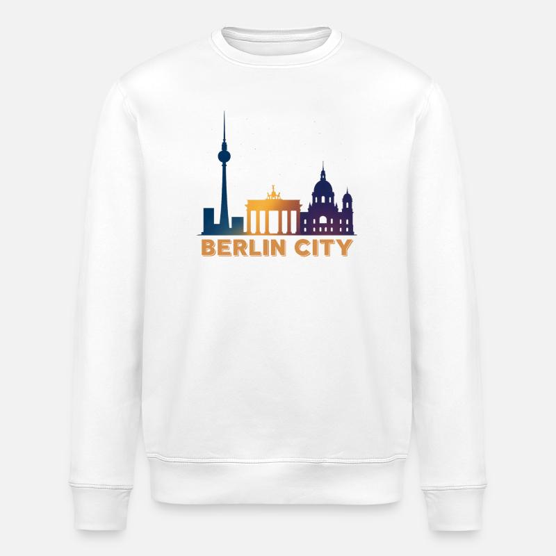 Berlin Skyline Silhouette - Stanley/Stella Unisex Bio-Sweatshirt ROLLER - Weiß