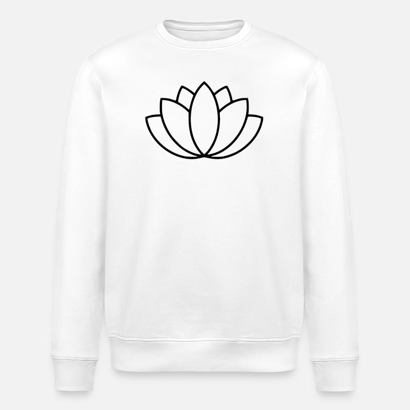 Lotusblume Strichzeichnungen - Stanley/Stella Unisex Bio-Sweatshirt ROLLER - Weiß