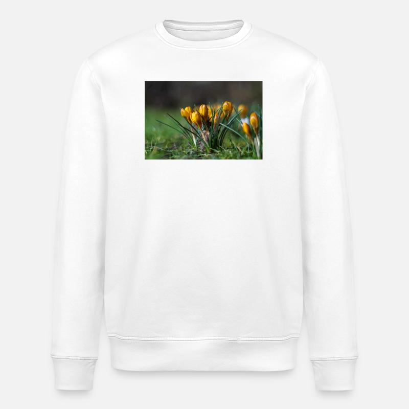 Gros plan de fleurs - Sweat bio ROLLER Stanley/Stella Unisexe - blanc