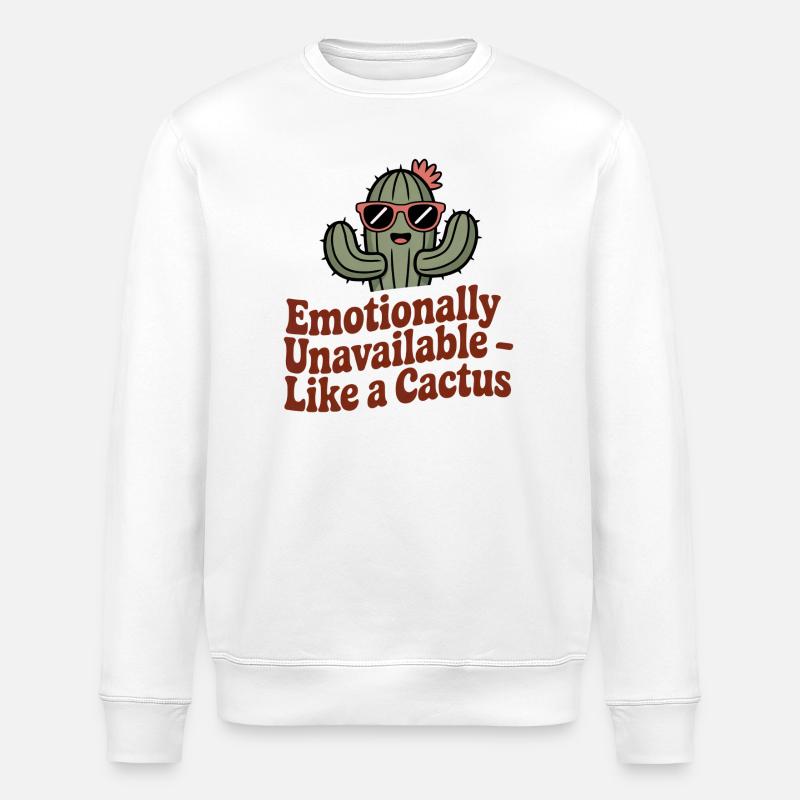 Humeur végétale – Cactus - Sweat bio ROLLER Stanley/Stella Unisexe - blanc