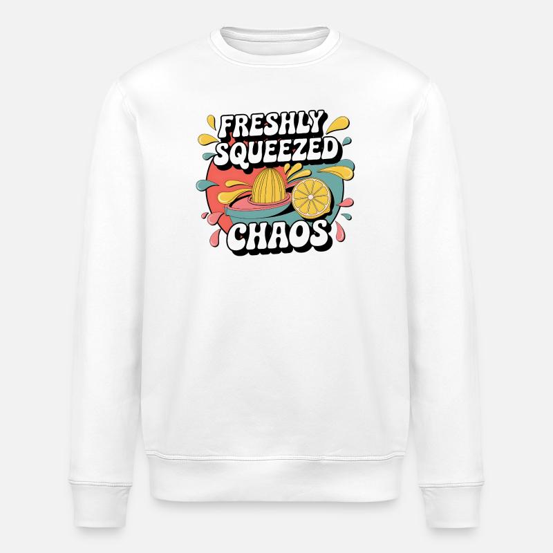 Y2K Pop Humor – Lemon - Stanley/Stella ROLLER Unisex Organic Sweatshirt - white