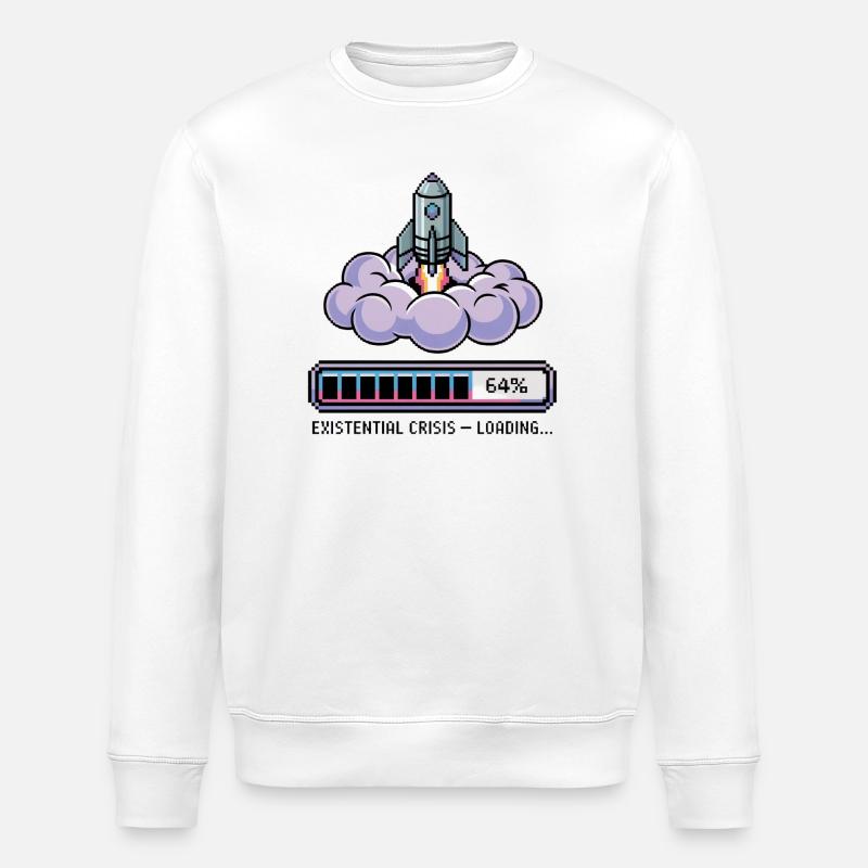 Digital Retro – Existential Crisis – Loading... - Stanley/Stella Unisex Bio-Sweatshirt ROLLER - Weiß