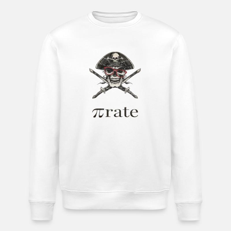 Pirate nerd avec des lunettes - Sweat bio ROLLER Stanley/Stella Unisexe - blanc