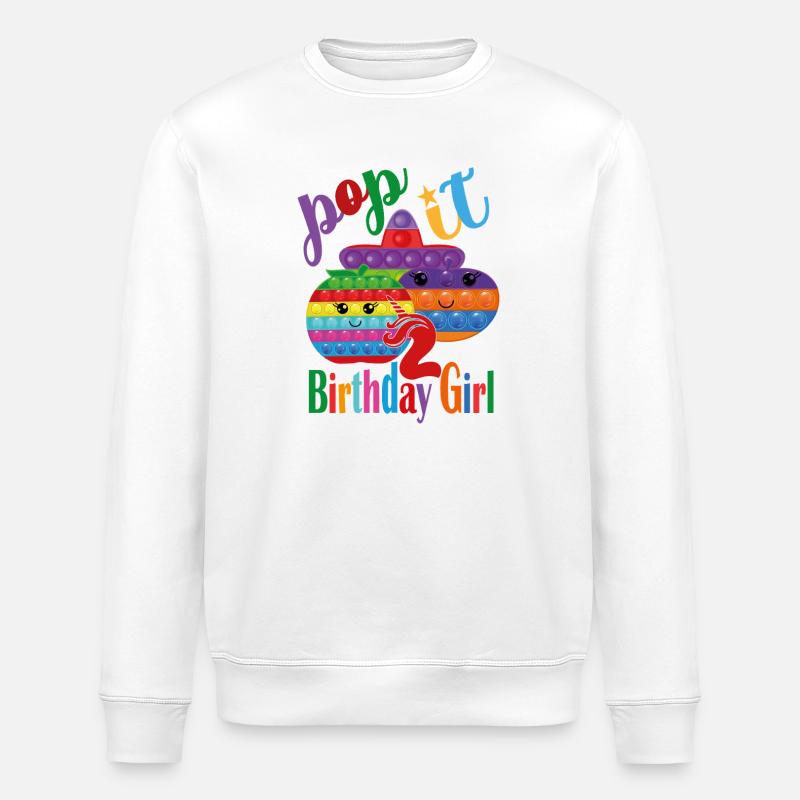 pop it Fille d’anniversaire 2 - Sweat bio ROLLER Stanley/Stella Unisexe - blanc