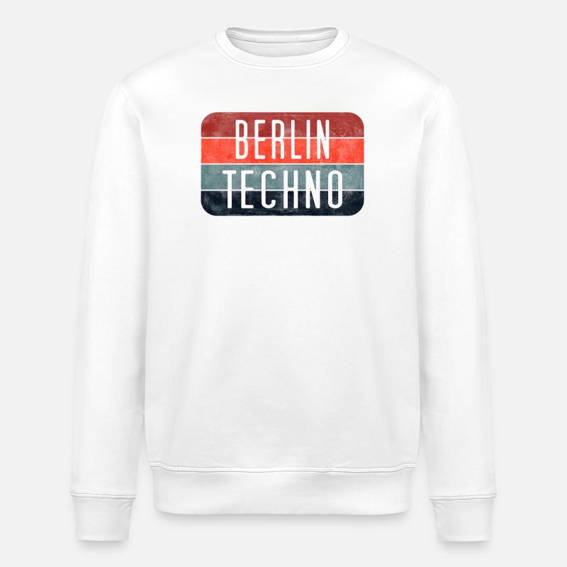 Berlin Techno Text - Stanley/Stella Unisex Bio-Sweatshirt ROLLER - Weiß