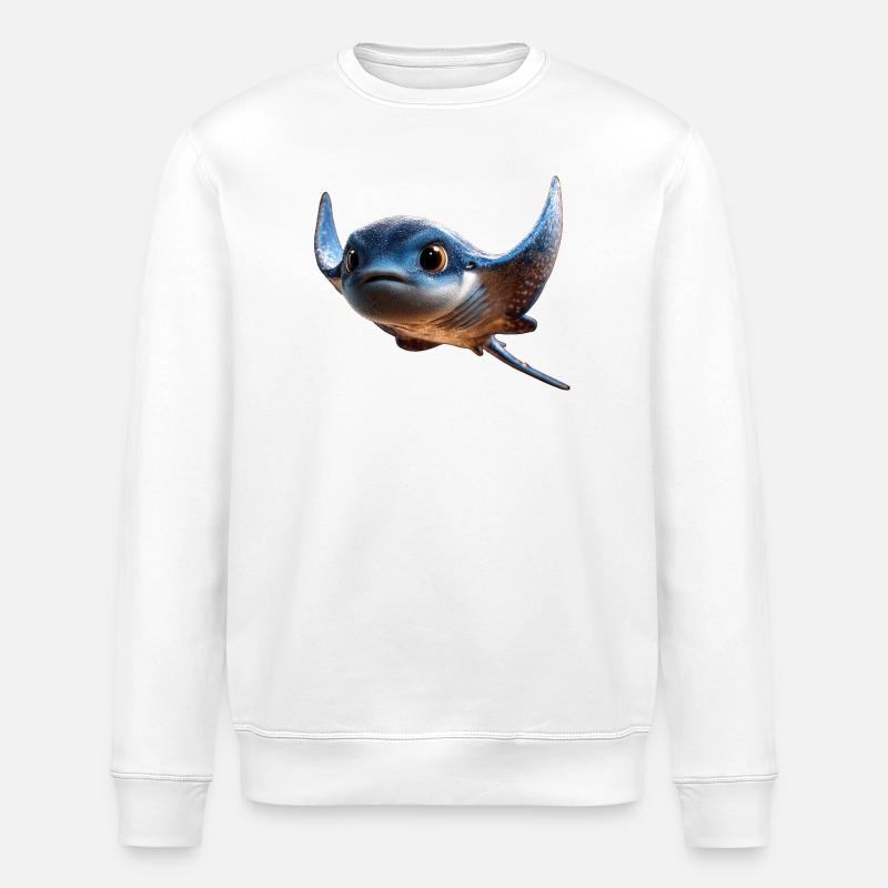 Manta Rochen Teufelsrochen Stachelrochen Taucher - Stanley/Stella Unisex Bio-Sweatshirt ROLLER - Weiß