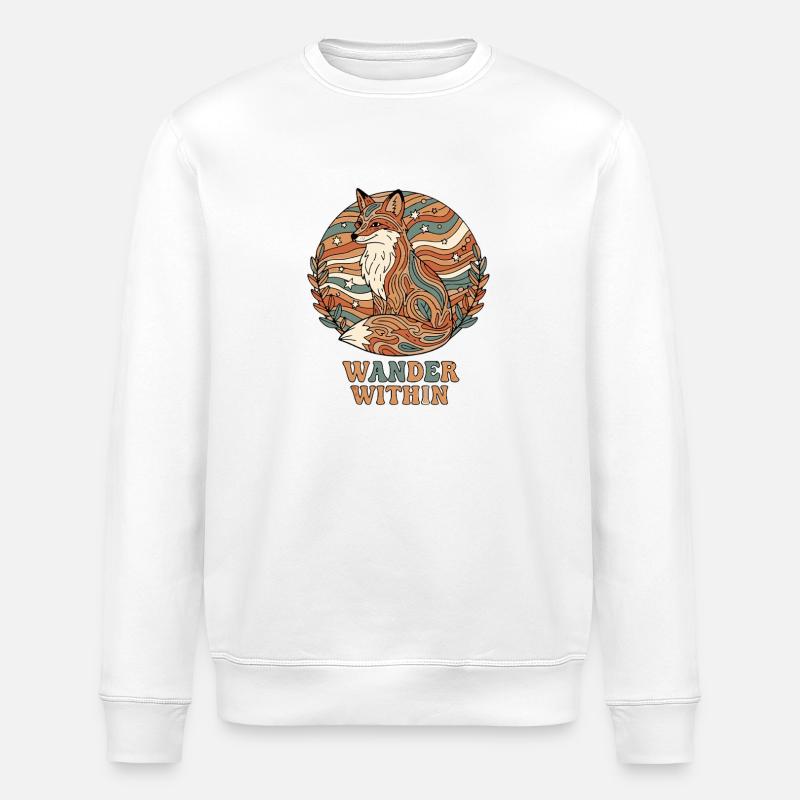 Psychedelisch Retro – Wander Within - Stanley/Stella Unisex Bio-Sweatshirt ROLLER - Weiß