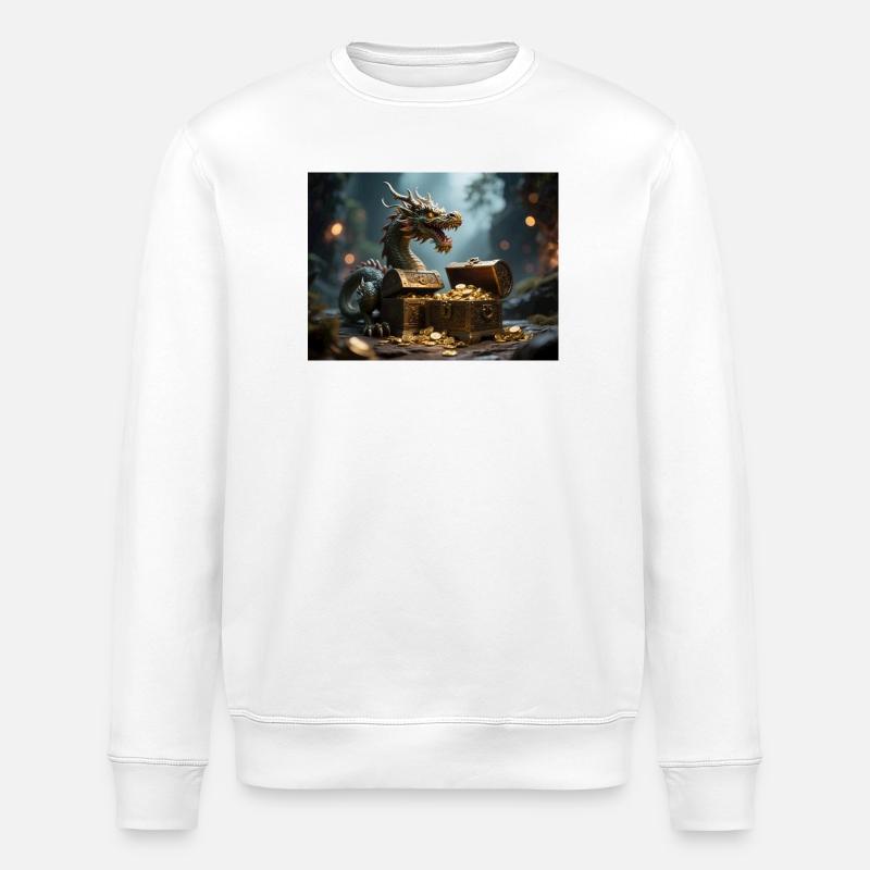 Trésor de dragon dans le dragon de feu - Sweat bio ROLLER Stanley/Stella Unisexe - blanc