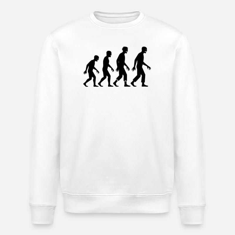 Évolution des zombies - Sweat bio ROLLER Stanley/Stella Unisexe - blanc