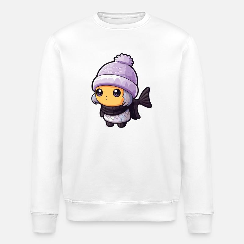 Fisch Winter Tier Anime - Stanley/Stella Unisex Bio-Sweatshirt ROLLER - Weiß