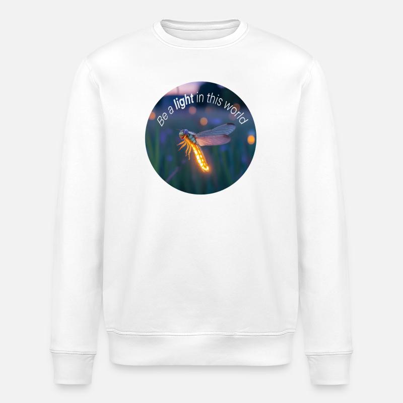 Glowing firefly with a positive message - Stanley/Stella ROLLER Unisex Organic Sweatshirt - white