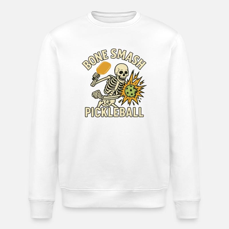 Bone Smash Pickleball Squelette Halloween - Sweat bio ROLLER Stanley/Stella Unisexe - blanc