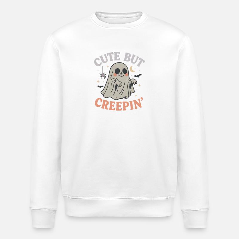 Fantôme rampant mignon, Halloween - Sweat bio ROLLER Stanley/Stella Unisexe - blanc